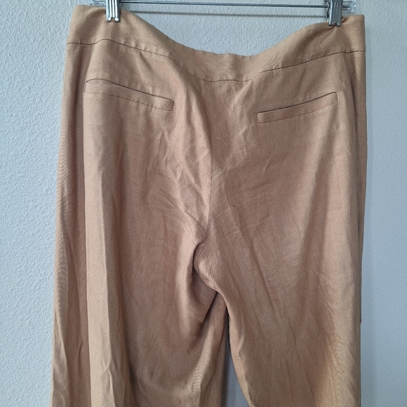 Alice+Olivia Womens Tan Linen Blend Wide Leg Trousers Size 10 - Picture 9 of 10